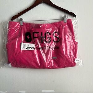 Shocking pink Figs Sydney scrub jacket
